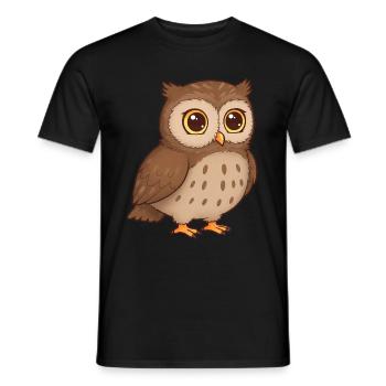 Tier Cartoon Eule - Männer T-Shirt - Schwarz - Vorne - AI Model Male 178 light (178cm)