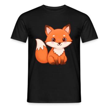 Animal Cartoon Fox - Men's T-Shirt - black - Front - AI Model Male 178 light (178cm)