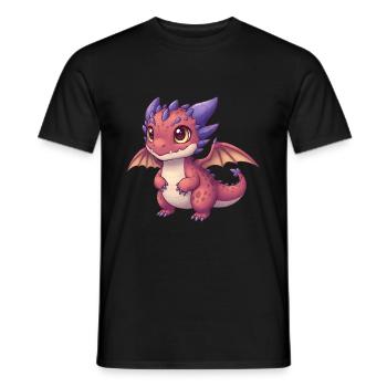 Dino Cartoon Drache - Männer T-Shirt - Schwarz - Vorne - AI Model Male 178 light (178cm)