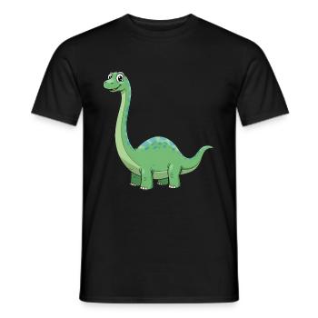 Dino Cartoon Diplodocus - Männer T-Shirt - Schwarz - Vorne - AI Model Male 178 light (178cm)