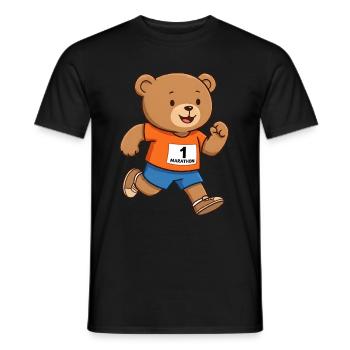 Teddy Bear Marathon Runner - Men's T-Shirt - black - Front - AI Model Male 178 light (178cm)