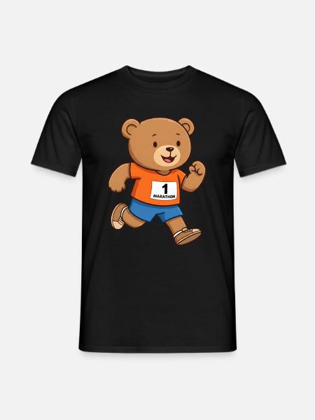 Teddybär Marathonläufer - Männer T-Shirt - Schwarz