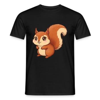 Animal Cartoon Squirrel - Men's T-Shirt - black - Front - AI Model Male 178 light (178cm)