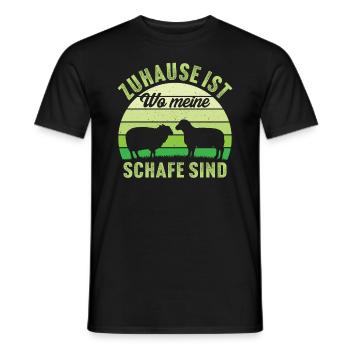 Zuhause ist wo meine schafe sind landwirtin schaf - Männer T-Shirt - Schwarz - Vorne - AI Model Male 178 light (178cm)