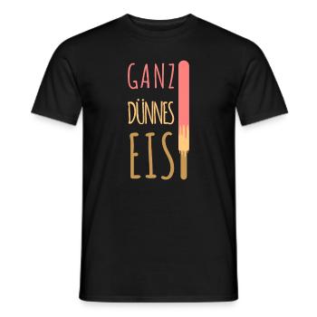 Ganz dünnes Eis - Wassereis lustiger Sommer Spruch - Männer T-Shirt - Schwarz - Vorne - AI Model Male 178 light (178cm)