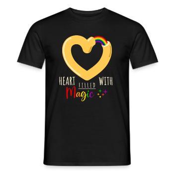 Herz Donut - Heart filled with magic - Männer T-Shirt - Schwarz - Vorne - AI Model Male 178 light (178cm)