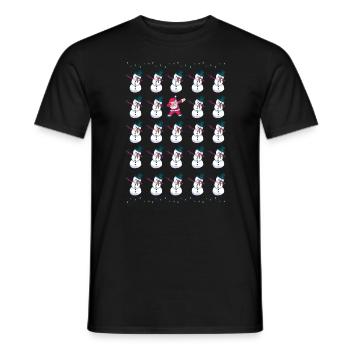 Dabbing Weihnachtsmann und Schneemann - Sei anders - Männer T-Shirt - Schwarz - Vorne - AI Model Male 178 light (178cm)