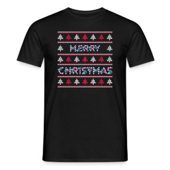 Merry Christmas - Merry Christmas Christmas Trees - Men's T-Shirt - black - Front - AI Model Male 178 light (178cm)