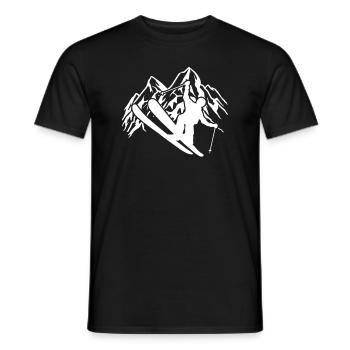 Skieurs en montagne - Ski - Sports d’hiver - T-shirt homme - noir - Devant - AI Model Male 178 light (178cm)
