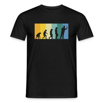 Evolution Dart - Dartspieler retro vintage Farben - Männer T-Shirt - Schwarz - Vorne - AI Model Male 178 light (178cm)