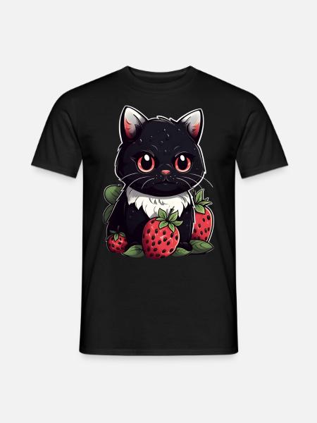 Ragamuffin Erdbeere Katze Geschenk - Männer T-Shirt - Schwarz
