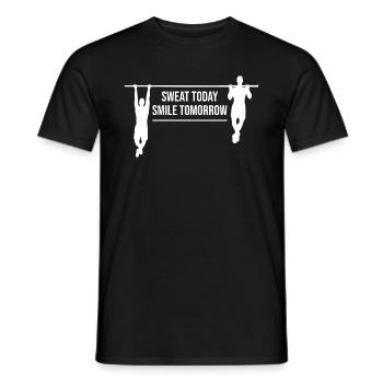 Pull-ups motivant en disant entraînement physique - T-shirt homme - noir - Devant - AI Model Male 178 light (178cm)