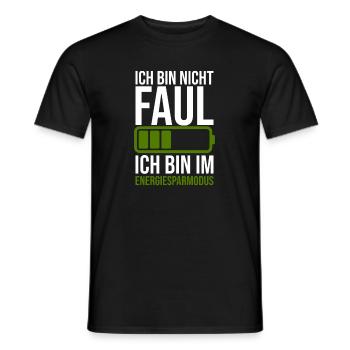 Lustiger Spruch Faulheit - Energiesparmodus - Männer T-Shirt - Schwarz - Vorne - AI Model Male 178 light (178cm)
