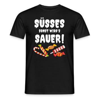 Süßes sonst wird’s sauer - Männer T-Shirt - Schwarz - Vorne - AI Model Male 178 light (178cm)