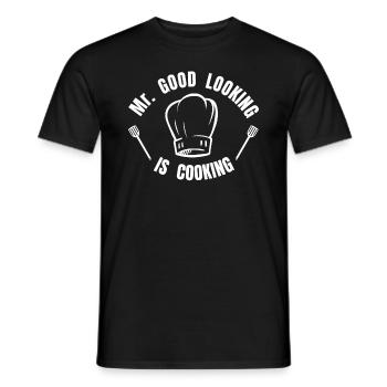 Mr. good looking is cooking - Koch kochen Küche - Men's T-Shirt - black - Front - AI Model Male 178 light (178cm)