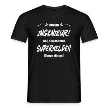 Ich bin Ingenieur weil alle anderen Superhelden... - Männer T-Shirt - Schwarz - Vorne - AI Model Male 178 light (178cm)