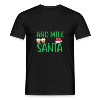 Cookies and Milk for Santa - Männer T-Shirt - Schwarz - Vorne - AI Model Male 178 light (178cm)