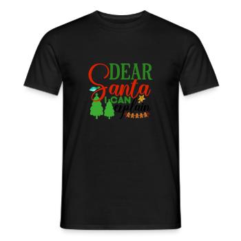 Dear Santa I can explain - Männer T-Shirt - Schwarz - Vorne - AI Model Male 178 light (178cm)