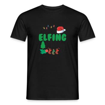 Je suis si joyeux Elfing - T-shirt homme - noir - Devant - AI Model Male 178 light (178cm)