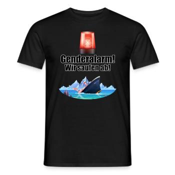 Genderalarm - Männer T-Shirt - Schwarz - Vorne - AI Model Male 178 light (178cm)
