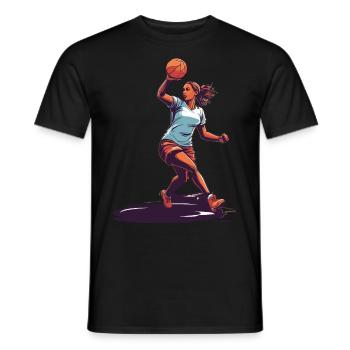 Handball player streetwear Iconic style - Men's T-Shirt - black - Front - AI Model Male 178 light (178cm)