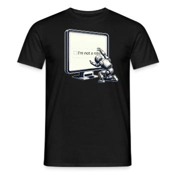 Auch KI hat es schwer - Männer T-Shirt - Schwarz - Vorne - AI Model Male 178 light (178cm)