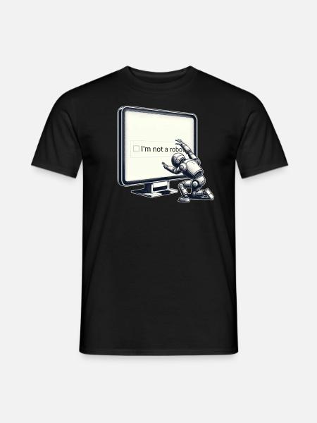 Auch KI hat es schwer - Männer T-Shirt - Schwarz