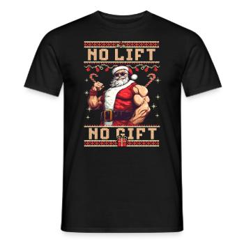 Pas d’ascenseur Pas de cadeau Père Noël Salle de sport - T-shirt homme - noir - Devant - AI Model Male 178 light (178cm)