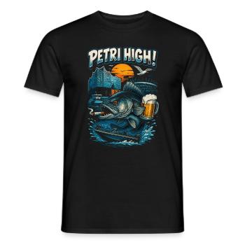 Petri High! Fishing in Hamburg! - Men's T-Shirt - black - Front - AI Model Male 178 light (178cm)