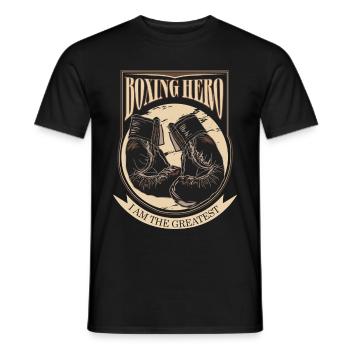Boxing Hero - The Greatest - On Dark - Männer T-Shirt - Schwarz - Vorne - AI Model Male 178 light (178cm)