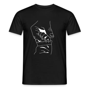 Mains de bébé avec la mère - T-shirt homme - noir - Devant - AI Model Male 178 light (178cm)