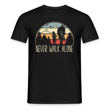 Cheval - Never walk alone - fidèle compagnon - T-shirt homme - noir - Devant - AI Model Male 178 light (178cm)
