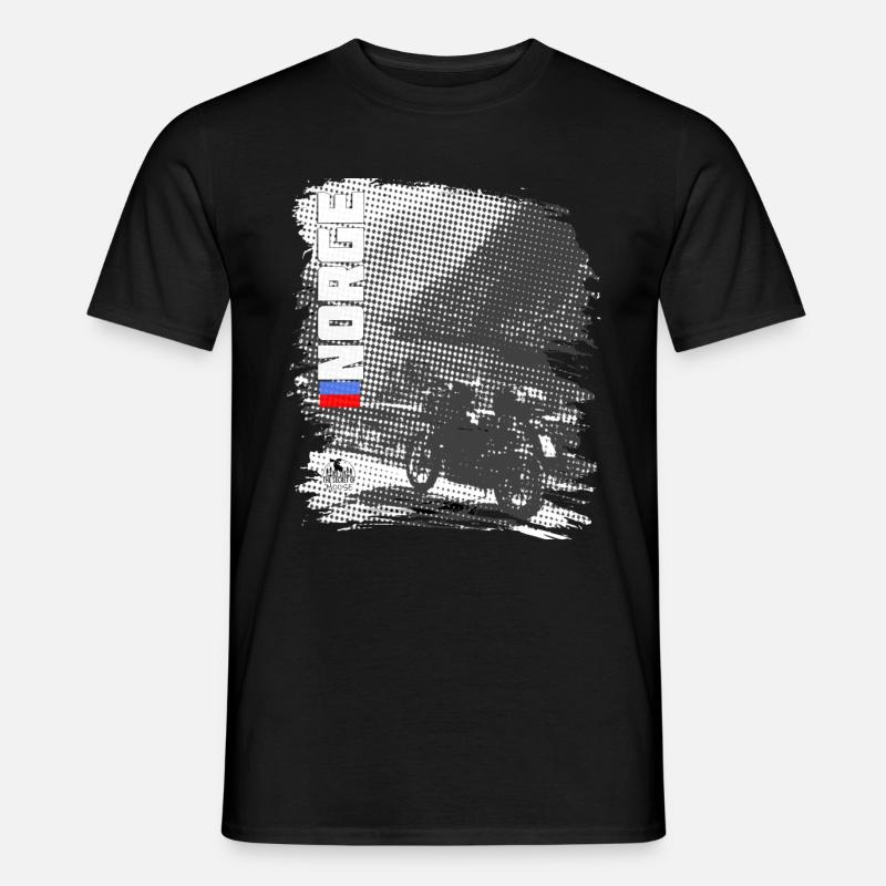 Norwegen - Motorrad - Männer T-Shirt - Schwarz