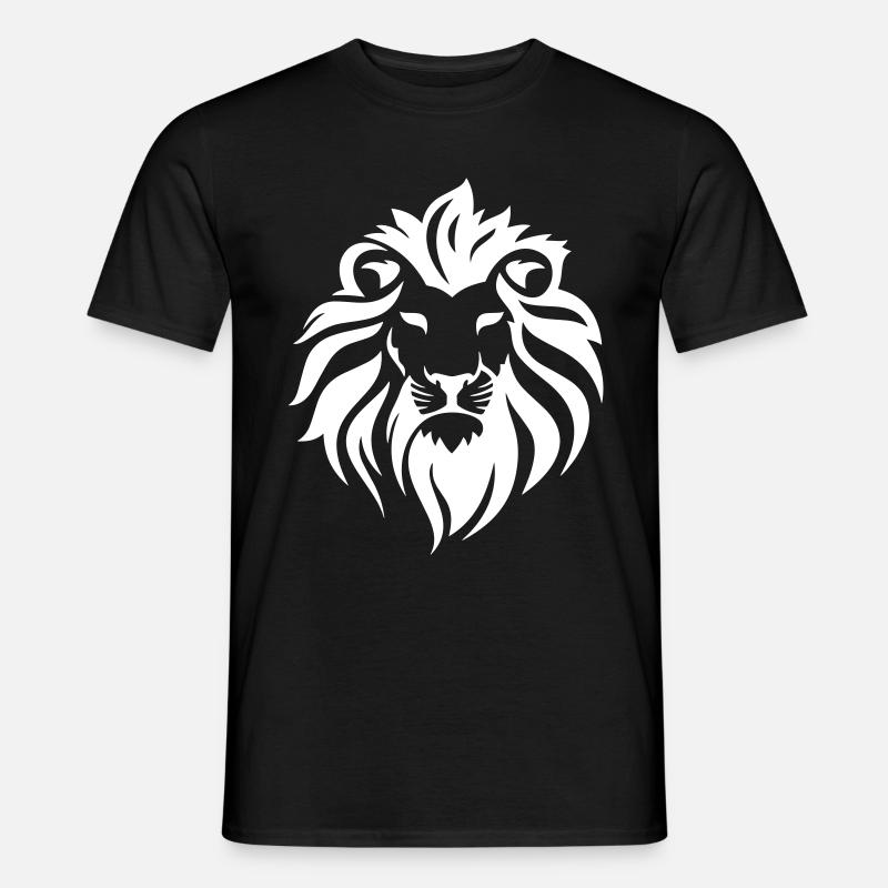 Weißer Löwe - Männer T-Shirt - Schwarz