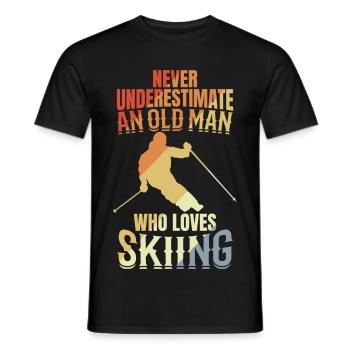 Ne sous-estimez jamais un vieux skieur - T-shirt homme - noir - Devant - AI Model Male 178 light (178cm)