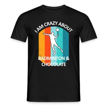 Badminton Federball Badmintonspieler Schokolade - Männer T-Shirt - Schwarz - Vorne - AI Model Male 178 light (178cm)