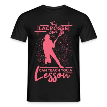 Lacrosse Mädel - Männer T-Shirt - Schwarz - Vorne - AI Model Male 178 light (178cm)