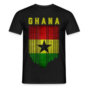 Ghana Flagge, ghanaischer Stolz - Männer T-Shirt - Schwarz - Vorne - AI Model Male 178 light (178cm)