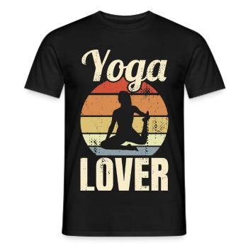 Yoga Liebhaber Vintage Look - Männer T-Shirt - Schwarz - Vorne - AI Model Male 178 light (178cm)