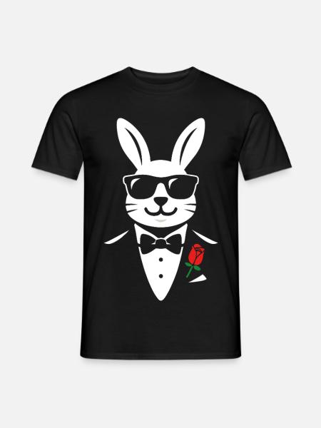 Gentlehop Bunny - Männer T-Shirt - Schwarz