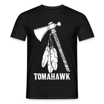 Weißer Tomahawk - Männer T-Shirt - Schwarz - Vorne - AI Model Male 178 light (178cm)