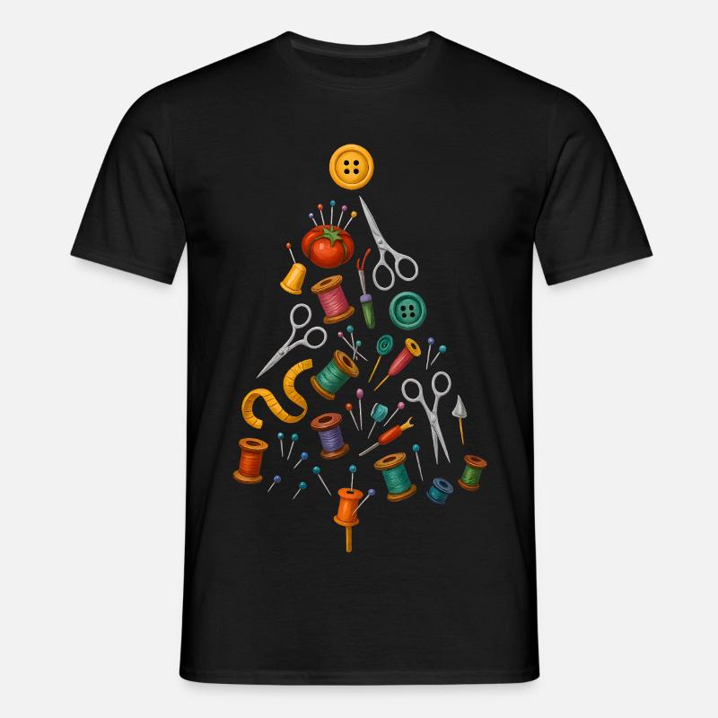 Näh Weihnachtsbaum Design - Männer T-Shirt - Schwarz