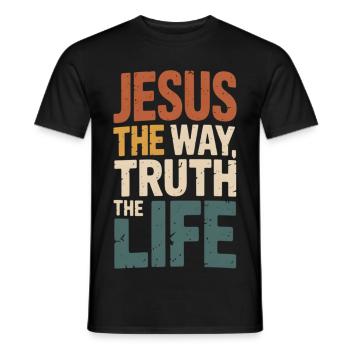 Jesus Der Weg Die Wahrheit Das Leben - Männer T-Shirt - Schwarz - Vorne - AI Model Male 178 light (178cm)