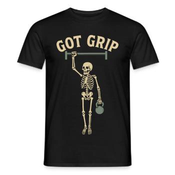 Got Grip Calisthenics Fitness Gym Training Workout - Men's T-Shirt - black - Front - AI Model Male 178 light (178cm)
