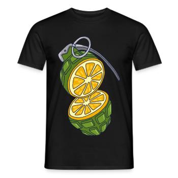 Camouflage of an Orange - Men's T-Shirt - black - Front - AI Model Male 178 light (178cm)