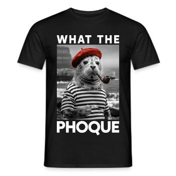Was der Phoque Baskenland Baskisches Regionalhumor - Männer T-Shirt - Schwarz - Vorne - AI Model Male 178 light (178cm)