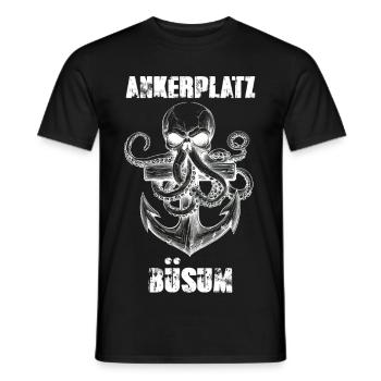 Nordsee Urlaub ANKERPLATZ BÜSUM Lustiges - Männer T-Shirt - Schwarz - Vorne - AI Model Male 178 light (178cm)