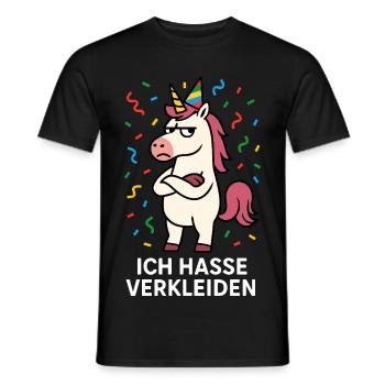 Faschingsmuffel Kostüm lustig Einhorn verkleiden - Männer T-Shirt - Schwarz - Vorne - AI Model Male 178 light (178cm)