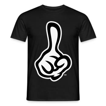 Index levé (doigt / main droite NEG2C) - T-shirt homme - noir - Devant - AI Model Male 178 light (178cm)