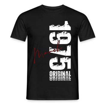 51st Birthday Gift Husband Wife March 1975 - Men's T-Shirt - black - Front - AI Model Male 178 light (178cm)